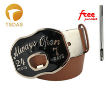 Beer Bottle Opening Belt Buckle "Always Open"