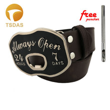 Beer Bottle Opening Belt Buckle "Always Open"