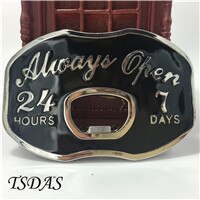 Beer Bottle Opening Belt Buckle "Always Open"