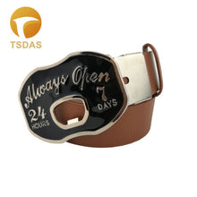 Beer Bottle Opening Belt Buckle "Always Open"