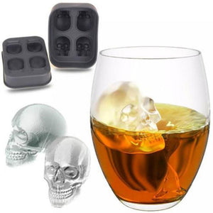 Large Skull 3D Ice Cube Mold 4-Cube