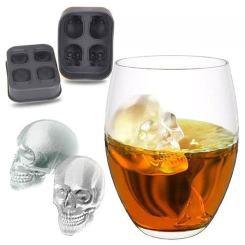 Large Skull 3D Ice Cube Mold 4-Cube