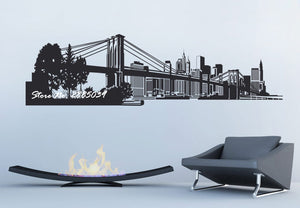 New York Bridge Cityscape Mirror/Wall Decal