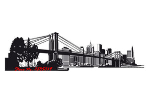 New York Bridge Cityscape Mirror/Wall Decal