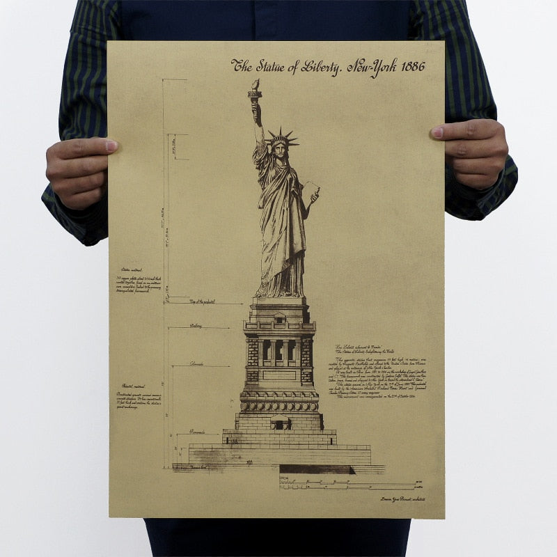 New York Retro Drawings Poster