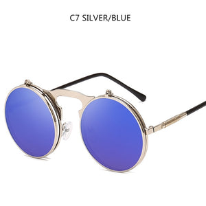 Men's Steam Punk Retro Round Polarized Sunglasses