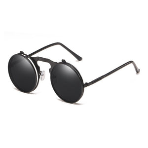 Men's Steam Punk Retro Round Polarized Sunglasses