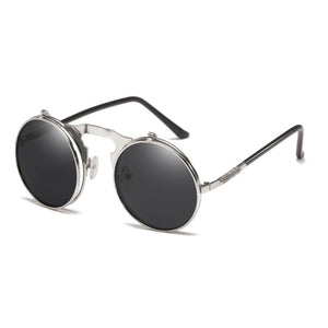 Men's Steam Punk Retro Round Polarized Sunglasses