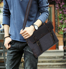 Leather & Canvas Messenger Bag