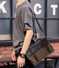 Leather & Canvas Messenger Bag