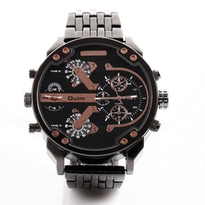 OULM Dual Display Wristwatch w/ Stainless Steel Band