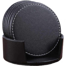 Set of 6 Leather Drink Coasters